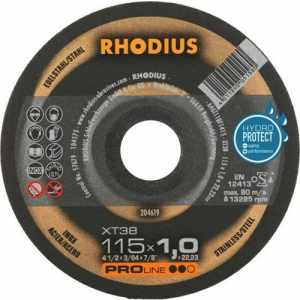 Δίσκος Κοπής Σιδήρου RHODIUS ΧΤ38 115Χ1 INOX