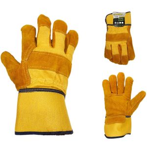 Γάντια δερματοπάνινα ενισχυμένο κίτρινο 260g
