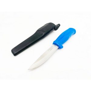 Μαχαίρι κυνηγιού κοντό με θήκη ΙΝΟΧ ΚΡ301 21.5cm (λάμα 9.5cm)