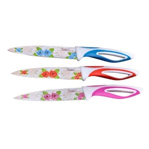 Μαχαίρια σετ 3 τεμάχια με λουλούδια (λάμα 13cm)