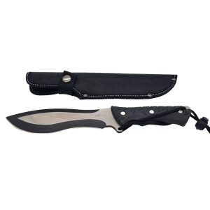Μαχαίρι κυνηγιού μαύρη λαβή φαρδύ 30cm (λάμα 18cm)